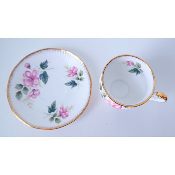 Vintage Tea Cup Elizabethan Teacup and Saucer Pink Floral - Picture 3 of 6
